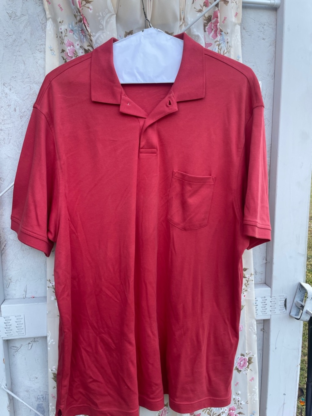 Roundtree & Yorke Deep Red Polo with Chest Pocket